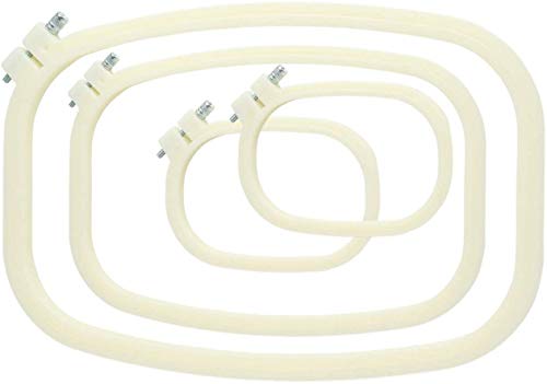 eGoodn Embroidery Hoop Square Cross Stitch Hoops Ivory-White Pack of 4, Differernt Sizes - 5 Inch 10 Inch 13 Inch For Kids Adults