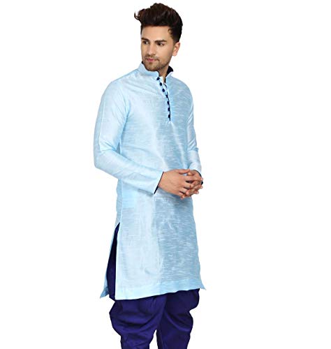 Image of Men's Ethnic Silk Loop Button Kurta