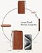 BOSTANTEN Leather Wallet for Women RFID Blocking Zip Around Credit Cards Holder Phone Clutch Brown