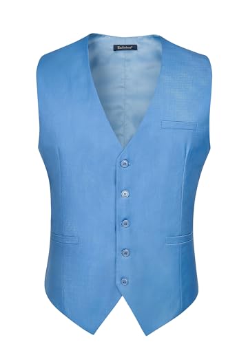 Image of Enlision Men's Suit Vest Business Formal Dress Waistcoat Solid Color Vest for Suit or Tuxedo