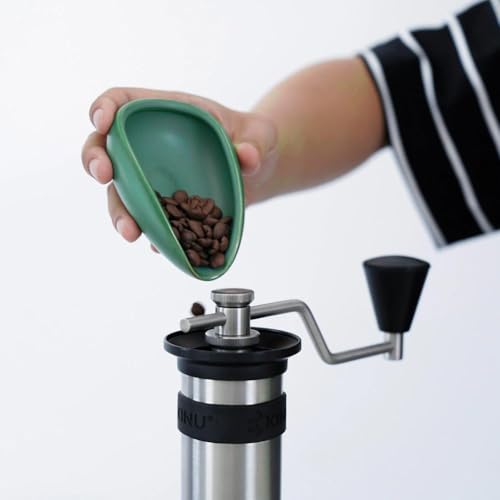 Image of watchget Coffee Beans Dosing Cup Coffee Dosing Tray Ceramic Dose Vessel Loose Leaf Tea Vessel Single Dose Measuring Tray, Dark Green