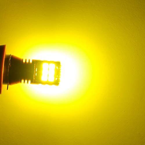 AUTOGINE H10 9145 LED Fog Light Bulbs, 2600 Lumens Extremely Bright 3030-SMD 9140 9045 9155 LED Bulbs for Auto Motorcycle Cars Trucks SUV Fog DRL Lights(3000K Golden Yellow)