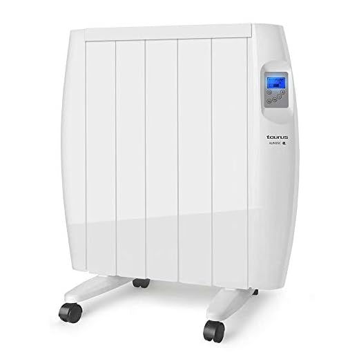Taurus Tallin 900 - Emisor térmico, tecnología seca, programación diaria-semanal, temperatura hasta 35ºC, funcionamiento confort y económico, Incluye ruedas y soporte pared, 5 elementos, 900W