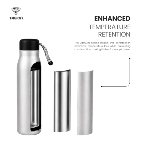 Image of 304 Stainless Steel Water Bottle 500 ml | Hot & Cold | Durable & Leak-Proof | For Office, Home, Kids, School For Women Men | 500ml water bottle | Grey