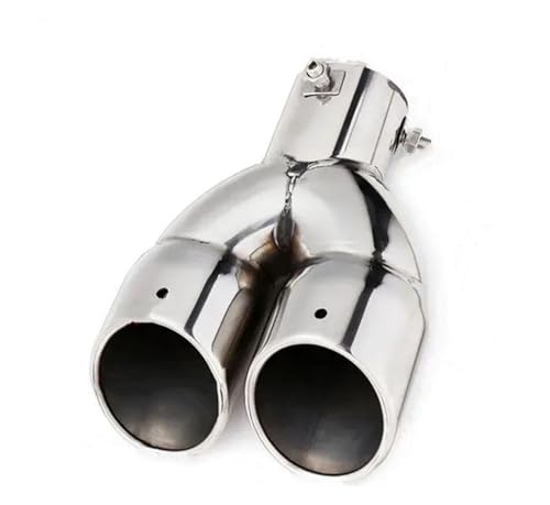 Tubo De Escape Silenciador Tubo De Escape Embellecedor Extremo Tubo Revestimiento De Garganta Trasera Modificado 63mm Doble Salida Acero Inoxidable Cromado Tubos Extremo Coche