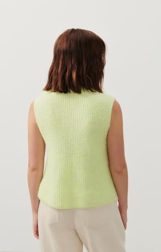 Image of UAURORAO Women Chunky Sweater Vest Button Down Crochet Cable Knit Cardigan Sleeveless Open Front Knitted Crop Waistcoat