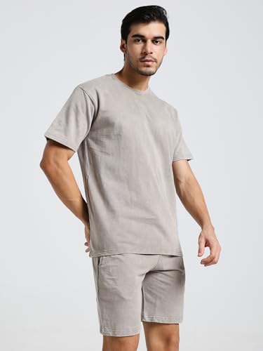 Image of Vogaan Men's Cotton Short Sleeve Tracksuit Summer T Shirt & Shorts Set with 2 Pockets || Casual Co-ord Sets