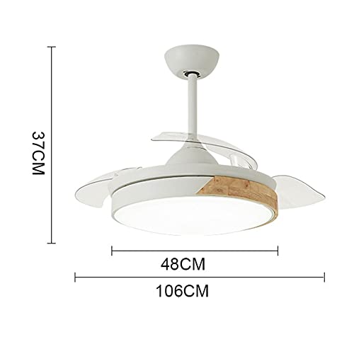 Ventilador de techo con luz LED blanco silencioso para dormir bien 8