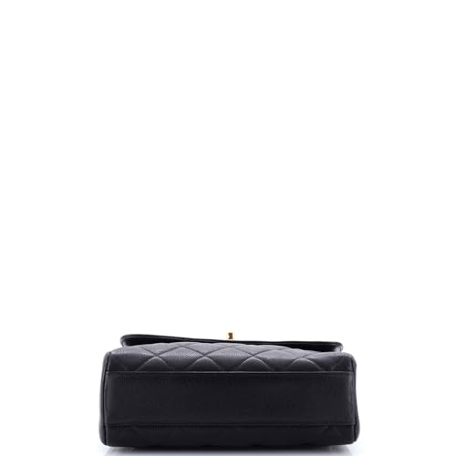 Pre-Loved Vintage Square CC Flap Bag Quilted Caviar Small, Black4