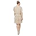 S.L. Fashions Women's Tiered Boudre Cocktail Dress with Embellished Neckline, Wedding Guest Gown (Petite and Regular Sizes), Gold, 18