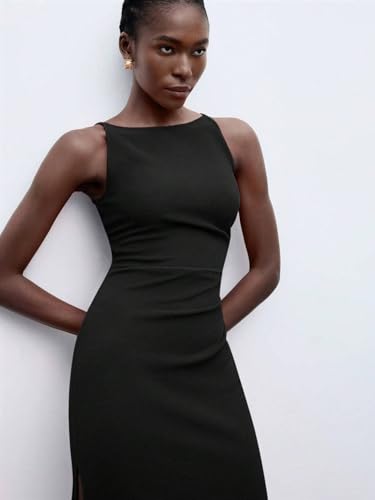 Image of KOTTY Women's Flowy Midi Round Neck Plus Size Dress