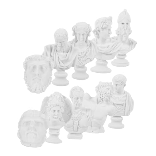 Gogogmee 10Pcs Mini Bust Sculpture Figurines for Home Decor Aesthetic Statue Ornaments Elegant Miniature Art for Living and Art