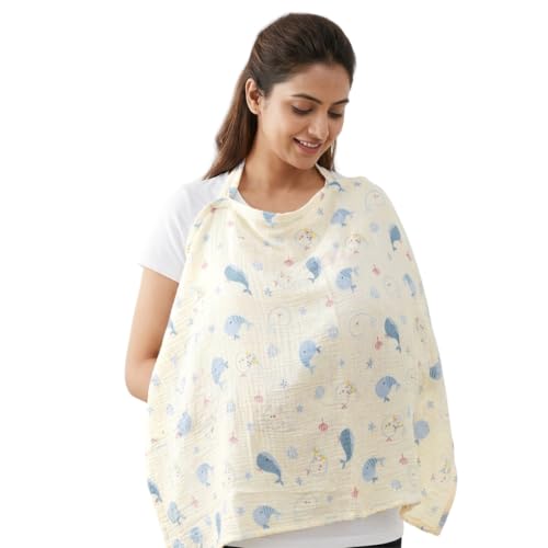 Image of Snowie Soft Muslin Nursing Cover Cotton Breathable Design