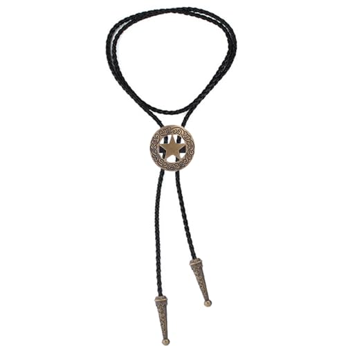 Image of Cowboy Bolo Tie for Men, Vintage Cow Skull Bolo Tie Necklace Native American Necktie for Men Women