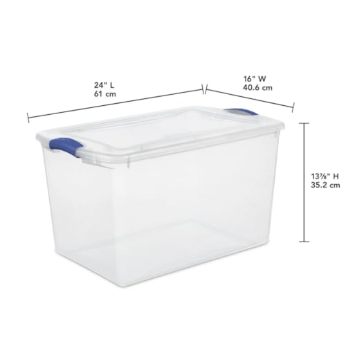 Image of 66 Qt Storage Bins 2-Pack, Clear Plastic Containers with Secure Latch Lids