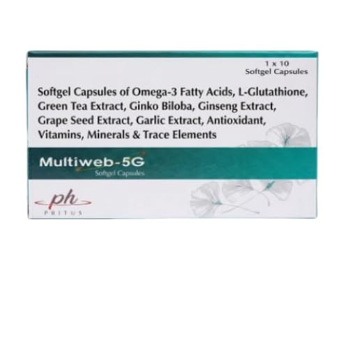Multiveb-5G Softgel Capsules | Omega 3 Fatty Acids, L-Glutathione, Green Tea Extract, Vitamins, Minerals | 10 Capsules | Pack of 3-picture-29