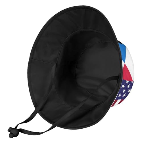 American and Panama FlagChildren's Bucket Hat for Boys and Girls, Breathable Summer Beach Hat52cm3