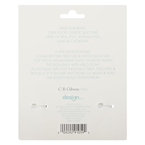 Image of C.R. Gibson BPA-Free Silicone Baby Teether, 4.25 inch x 3 inch, Bunny | 100% food-grade, Easy-grip ring, Raised texture, Lightweight, Supports sensory exploration