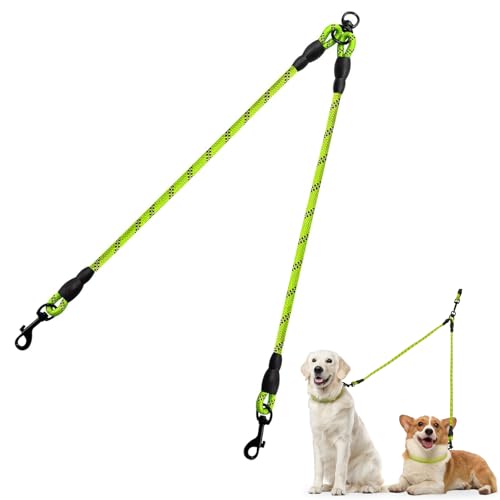 Guinzagli doppi per due cani/Guinzaglio per Cani Piccolo Medio Grande/Accoppiatore Nessun groviglio/Corda per arrampicata in montagna da 75 cm