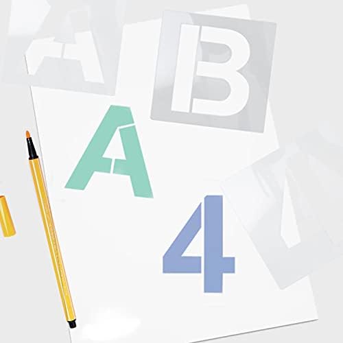 Evenwils Large Alphabet Letter Stencils 36 PCS, 5 Inch Letter Stencil Reusable for Crafts Painting, Alphabet & Number Stencils Big 5 Inch for Crafts Painting on Wood,Wall, Signs, Stones