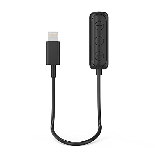 Trianium Headphone Adapter Lightning to 3.5mm Audio Jack with Music Controller Compatible