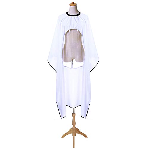FireKylin Barber Cape Unisex,57.5" x 47.2"Haircut Cape with viewing Window for Salon Hair Cutting, White (1 Pack)