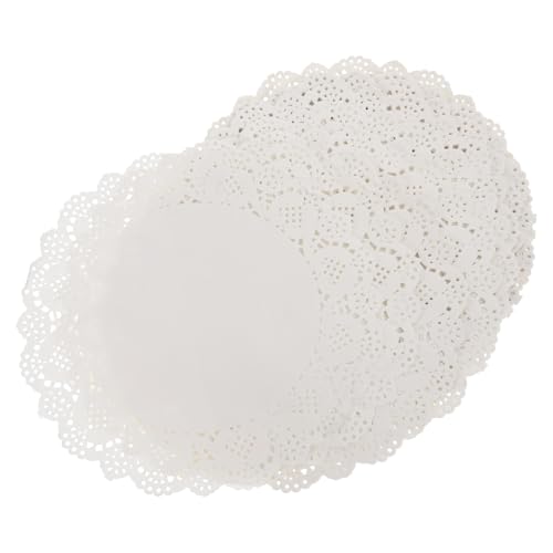 Unomor 100pcs Cake Paper Doilies Oil-absorbing Round Cake Pad for Wedding Party Decorations