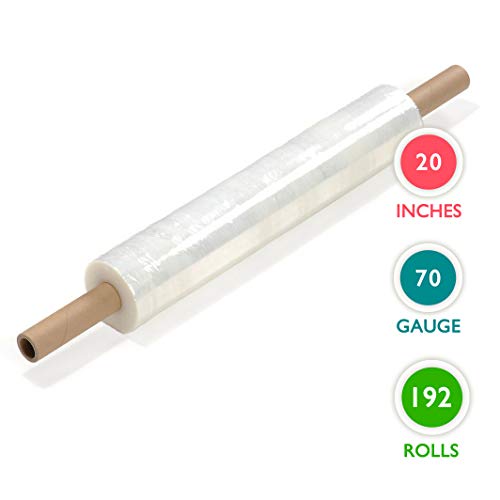 Image of Stretch Wrap 20 inch x 1000 Feet, Clear, Extended Core Handle