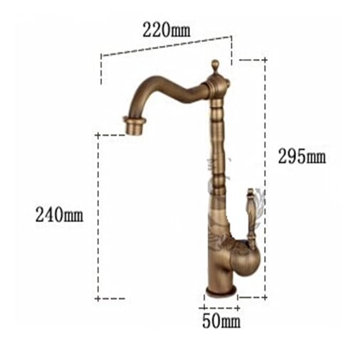 Grifo de latón antiguo tipo cascada para lavabos de alta presencia visual 4
