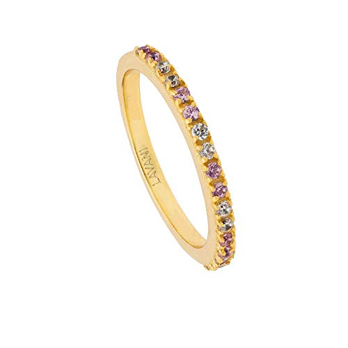 Bague Diya rose zircons en or plaqué au design architectural