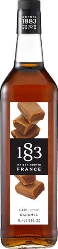 Image of 1883 Caramel Syrup - Premium French Flavoring Syrup for Coffee, Lattes, Cocktails, Mocktails & Iced Beverages - 1L Glass Bottle, Made in France