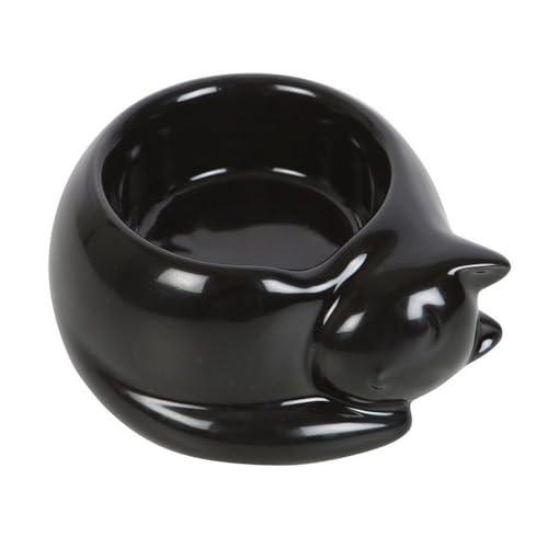 Something Different Black Cat Tealight Candle Holder - Cosy Figurine With Gloss Finish, Unique Home Decor Accessory and Elegant Ornament Stand