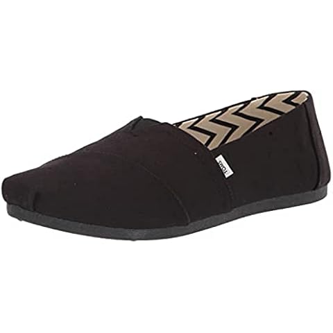 TOMS Womens Black Recycled Cotton Loafer Flats Cover