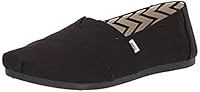 TOMS Women's Alpargata Classic Slip-On, Black/Black Recycled Cotton Canvas, US 7