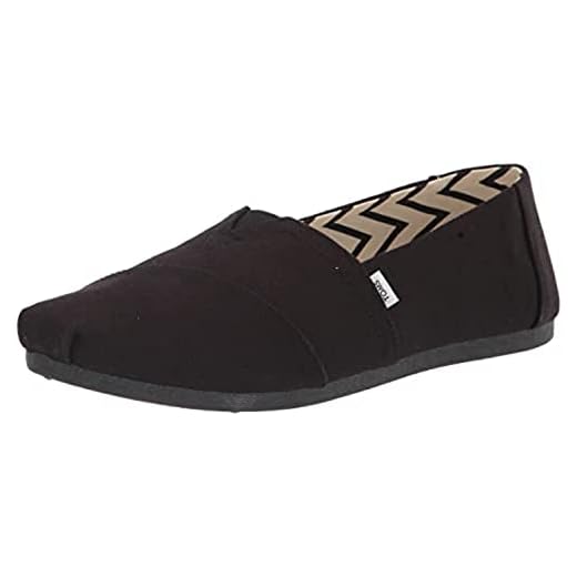 TOMS Mocassim feminino Alpargata reciclado, Preto/preto, 37
