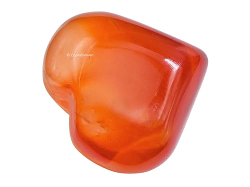 Image of Crystal Heaven Certified Red Onyx Heart Palm Pebbles Stones For Anxiety Stress Relief Massage - Aaa Grade Original Healing Gemstone Agate Heart Palm Stone For Yoga Meditation Spiritual