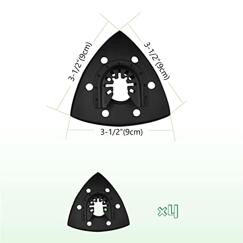 104Pcs Oscillating Tool Detail Sanding Pads Kit, 100Pcs Triangular Sanding Padpapers, 4Pcs Triangle Sanding Pads For Plaster/Wood Other Surfaces Polish Sanding #TOP5