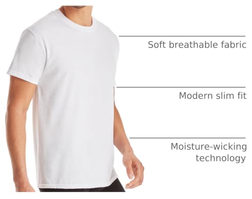 Image of Hanes Men's Ultimate Undershirt ComfortBlend Slim Fit Tees for Men, Moisture-Wicking