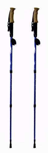 Hikker HP-5 Anti-Shock Hiking Pole, 2-Pack, Anti Shock Hiking/Walking/Trekking Trail Poles - 1 Pair with Compass & Thermometer