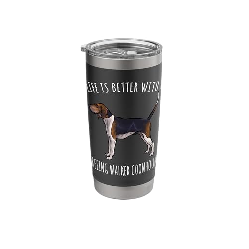 Life Is Better With A Treeing Walker Coonhound Dog Lover Stainless Steel Insulated Tumbler