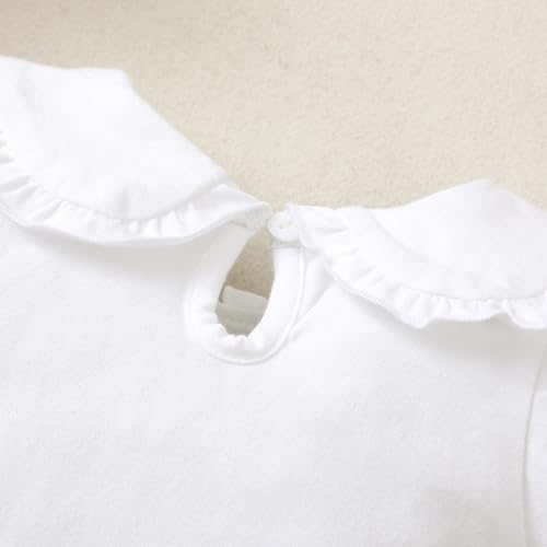 Magic Park 0-24M Infant Girl Puff Sleeve Bodysuit Baby Peter Pan Collar Romper Toddler Ruffle Jumpsuit Casual Tops4