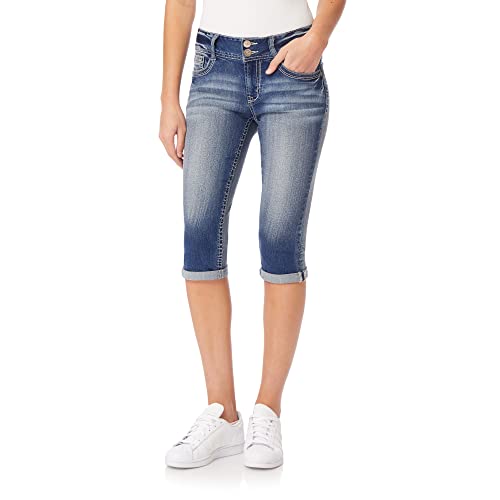 WallFlower Luscious Curvy 17 Jean Capris for Women Mid-Rise Insta Stretch Denim Juniors Jeans - Jenna 11
