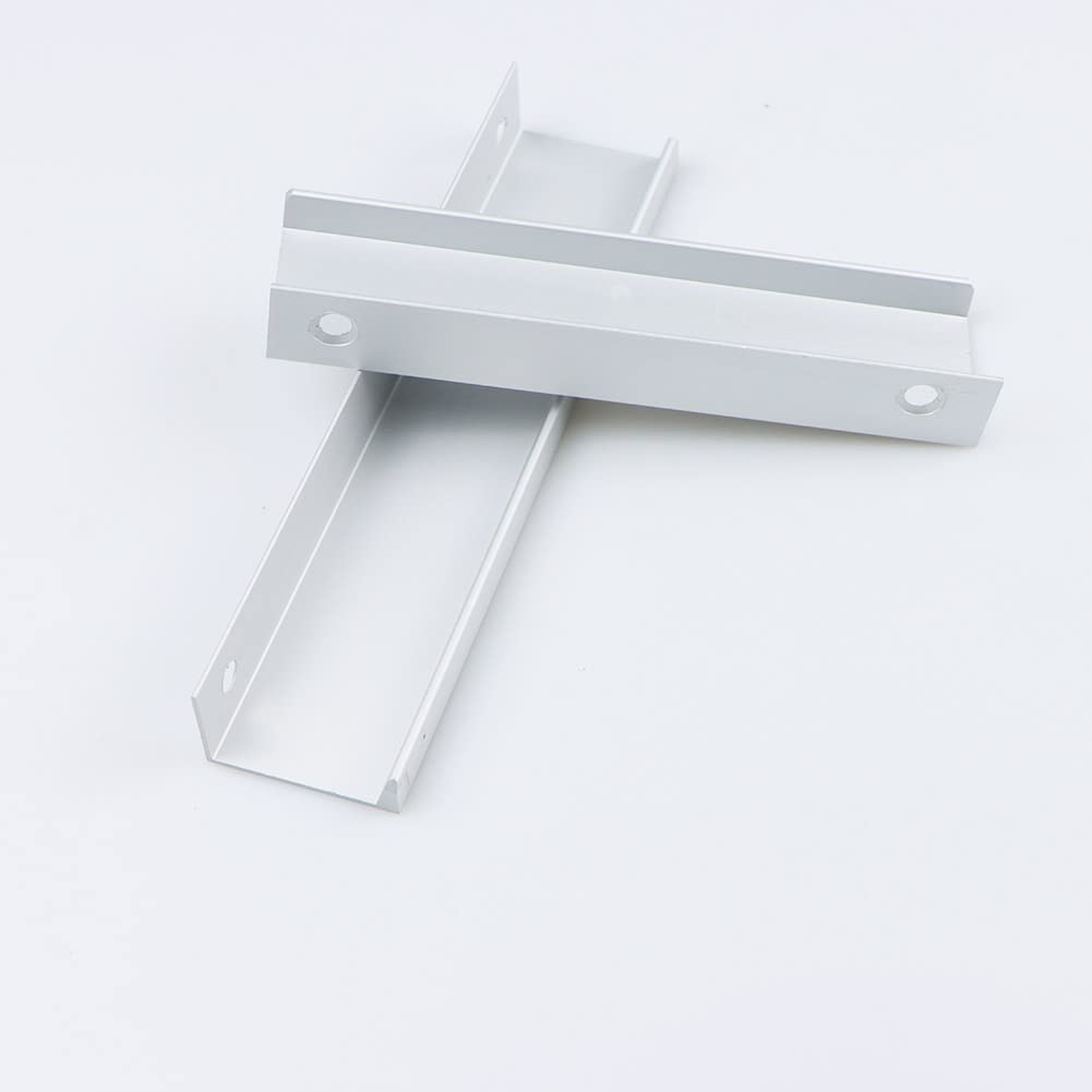 JNRFTY 10Pcs Mount Finger Edge Pull,Hidden Drawer Pulls,Aluminum Hidden Handle Concealed Tab Pulls for Home Kitchen Door Drawer Cabinet (Sliver,200mm Total Length) - Image 2