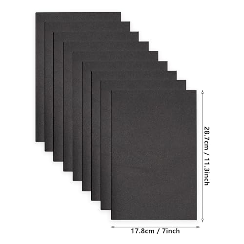 Jtnohx Eva Foam Sheets, 17.78×28.7cm Craft Foam Board, 9 Pcs Colour Eva for Crafts Thin DIY Material for Art and Scrapbooking(Black) - Image 2