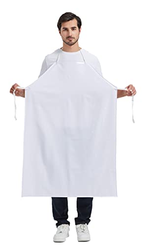 Nanxson Tablier de travail imperméable en PVC pour adulte, unisexe, résistant aux produits chimiques, pour la vaisselle, le toilettage des animaux domestiques, le traitement de la viande, blanc