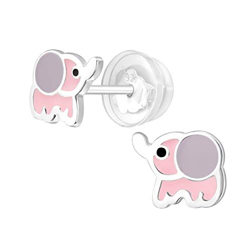 Aww So Cute 92.5-925 Sterling Silver Baby Elephant Earrings With Soft Anti-Allergy Silicone Stopper for Kids Girls Pure…