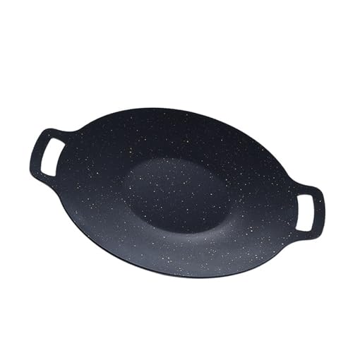 Sartén coreana para parrilla, piedra Maifan, placa de parrilla antietapas de alta temperatura (28 cm)