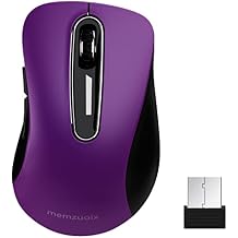 memzuoix 2.4G Wireless Mouse, 1400 DPI Computer Mice with USB Receiver, Portable Wireless USB Mouse Battery Powered Cordless Mice for Laptop, PC, Desktop, 5 Buttons, Purple