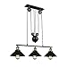 3-punktowa lampa wisząca z kołem pasowym, oświetlenie wyspy kuchennej Regulowany przemysłowy żyrandol w stylu rustykalnym Farmhouse Vintage lampy sufitowe Oprawa do kuchni wyspa Jadalnia Foyer