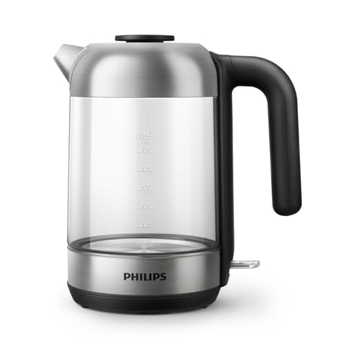 Philips Bollitore Elettrico Serie 5000, Capacità 1,7L, Design Elegante in Vetro, Protezione contro il funzionamento a...